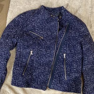 Gap Navy Blue & White Zippered Jacket